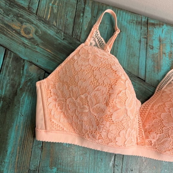 Knix Lace Deep Vneck Bralette Size XXL Honey Peach NWT - Picture 4 of 9